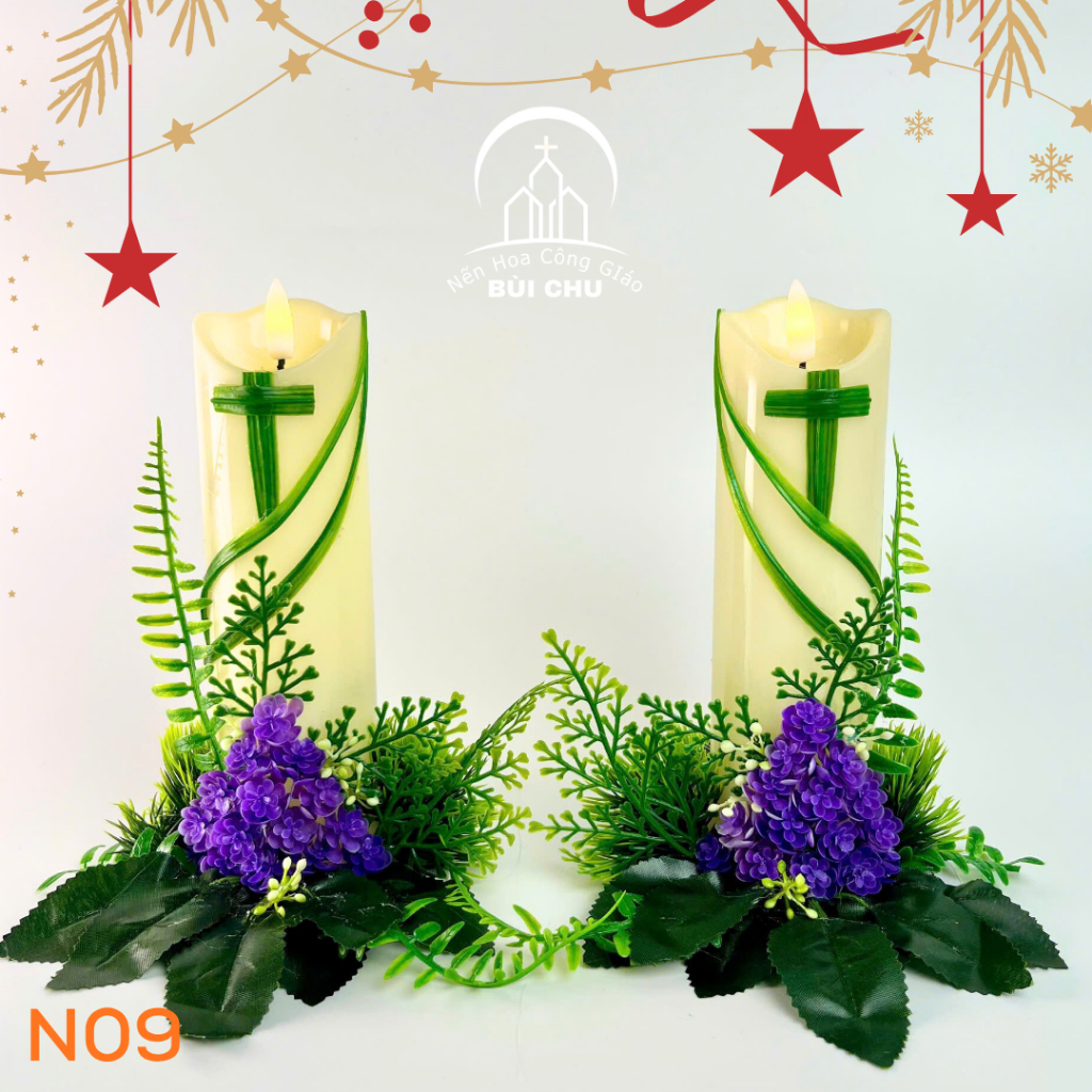 Nến điện tử công giáo cắm điện, sài pin Vatican N09