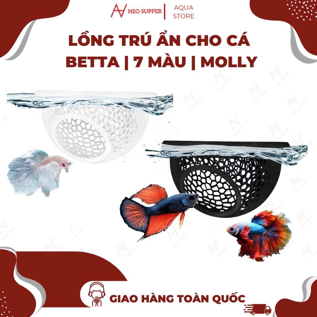 Lồng Trú Ẩn Cho Cá Betta, Cá Molly, Cá 7 Màu Cá Cảnh Thuỷ Sinh| Neosupper Aqua
