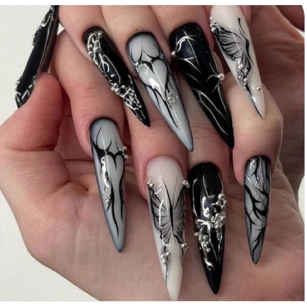 Bộ nail box y2k cá tính - Style y2k - bộ móng tay giả- móng úp thiết kế- HandMade