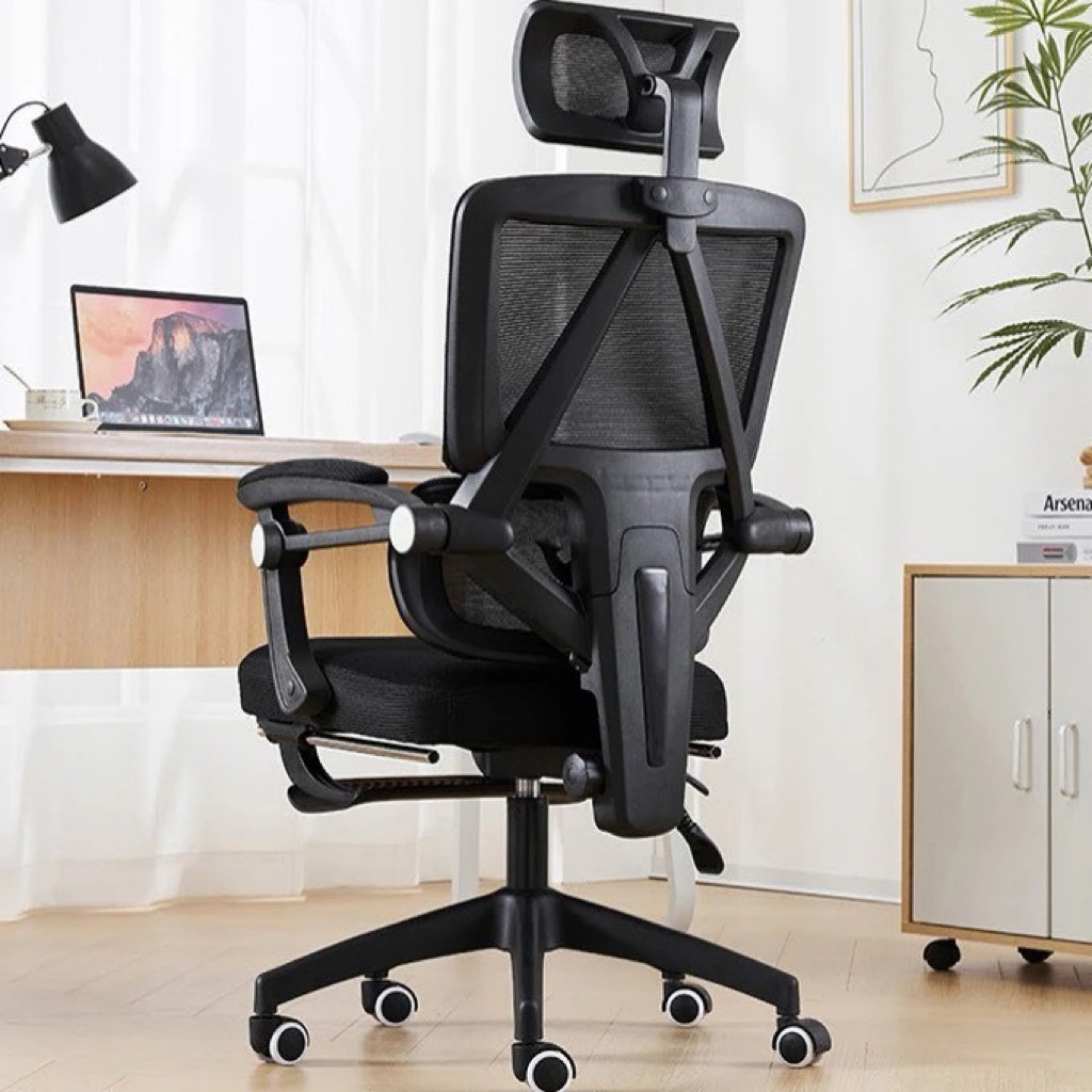 GHẾ CÔNG THÁI HỌC ERGONOMIC CAO CẤP LƯỚI THOÁNG KHÍ Chống Đau Lưng, Tựa Đầu & Tay Vịn Điều Chỉnh | BigBuy360 - bigbuy360.vn