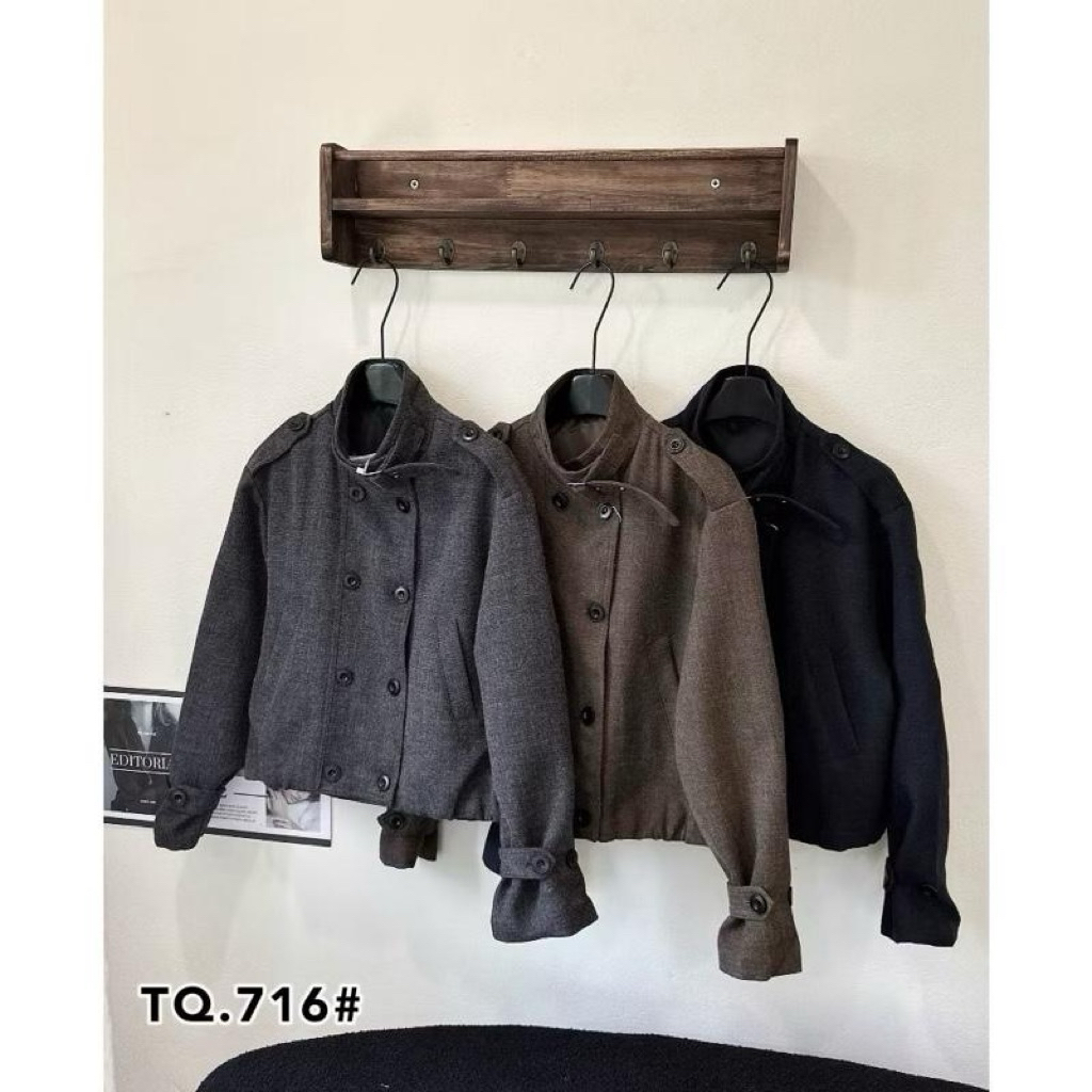 Áo Khoác Dạ”ZENI” 2 Lớp Dáng Ngắn Mix Đai Cổ 2 Hàng Cúc 3 Màu siêu xinh-Dành Cho Nữ | BigBuy360 - bigbuy360.vn