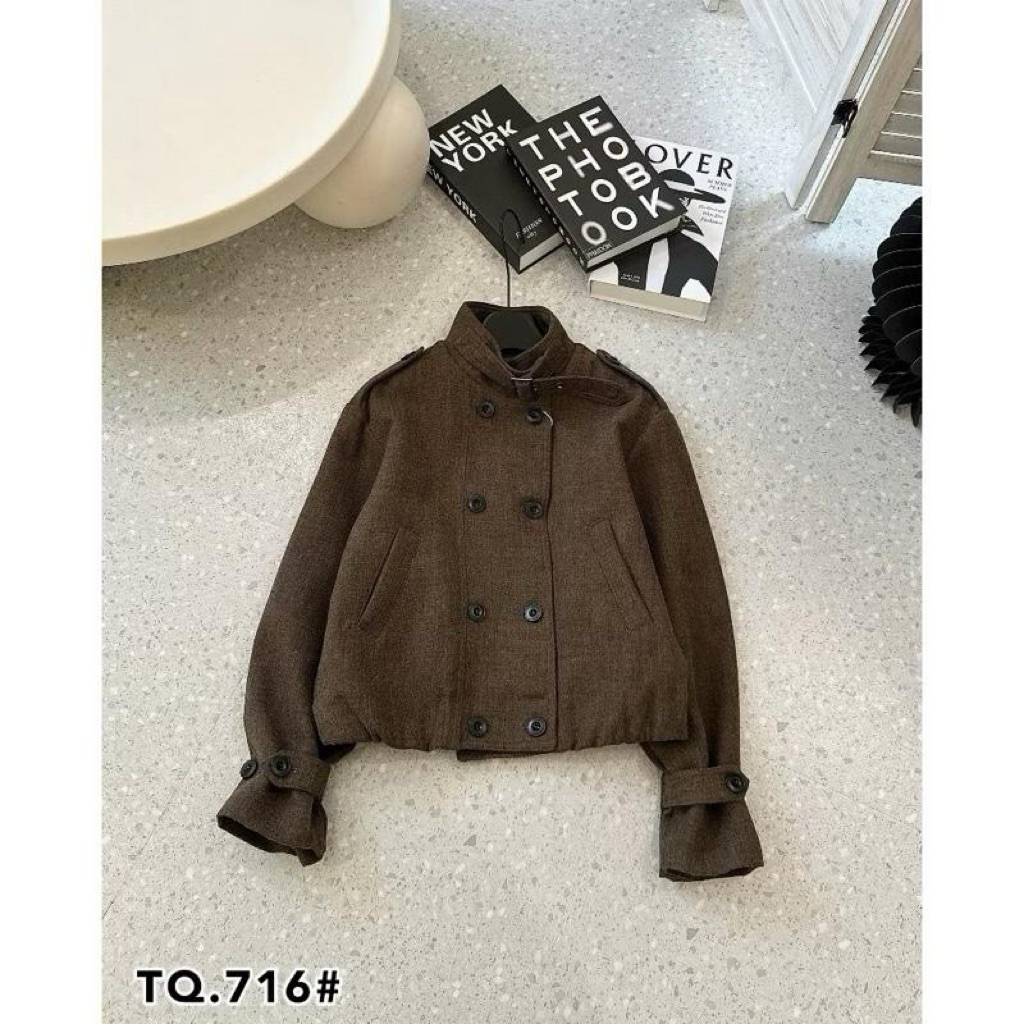 Áo Khoác Dạ”ZENI” 2 Lớp Dáng Ngắn Mix Đai Cổ 2 Hàng Cúc 3 Màu siêu xinh-Dành Cho Nữ | BigBuy360 - bigbuy360.vn