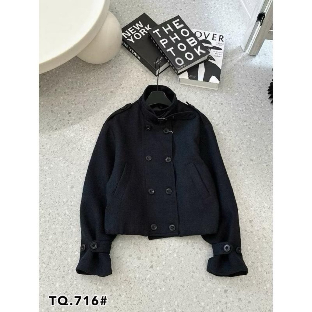 Áo Khoác Dạ”ZENI” 2 Lớp Dáng Ngắn Mix Đai Cổ 2 Hàng Cúc 3 Màu siêu xinh-Dành Cho Nữ | BigBuy360 - bigbuy360.vn