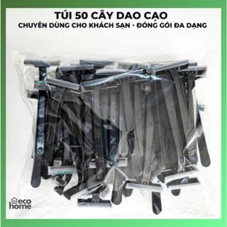 Combo 30 Dao Cạo Râu Cán Dài Đen 50 Cây/ Túi Lưỡi Kép Thông Minh Thích Hợp Dùng Cho Khách Sạn, Spa, Tại Nhà