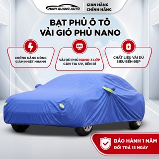 Bạt phủ ô tô vải gió ba lớp phủ nano chống nắng chống mưa toàn xe kèm dây cố định và túi đựng