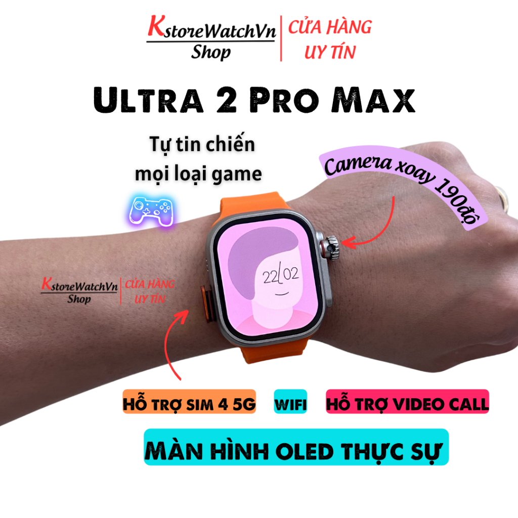 Đồng Hồ Thông Minh Android Lắp Sim 4G S9 Ultra 2 Pro Max Màn Hình AMOLED Xem Phim Tải APP