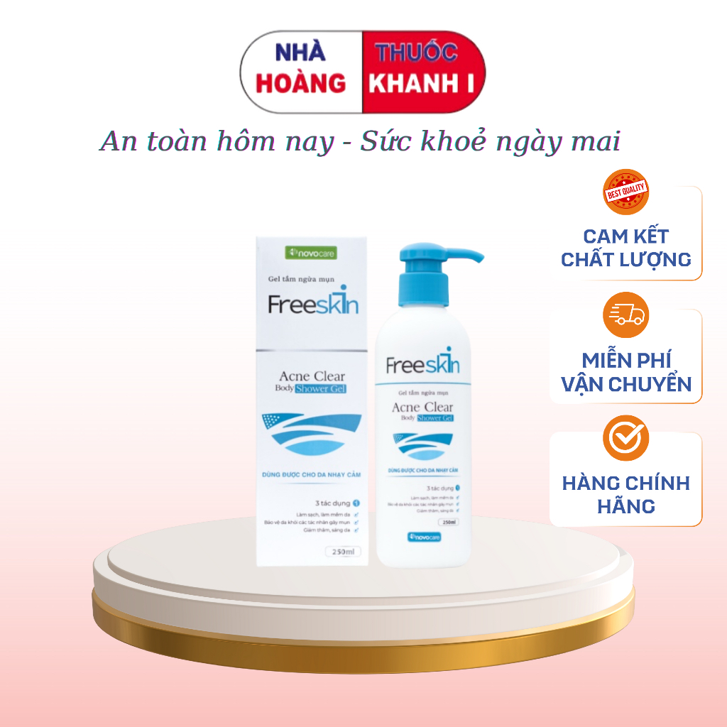 Gel tắm ngừa mụn Novocare - Freeskin Forte 250ml