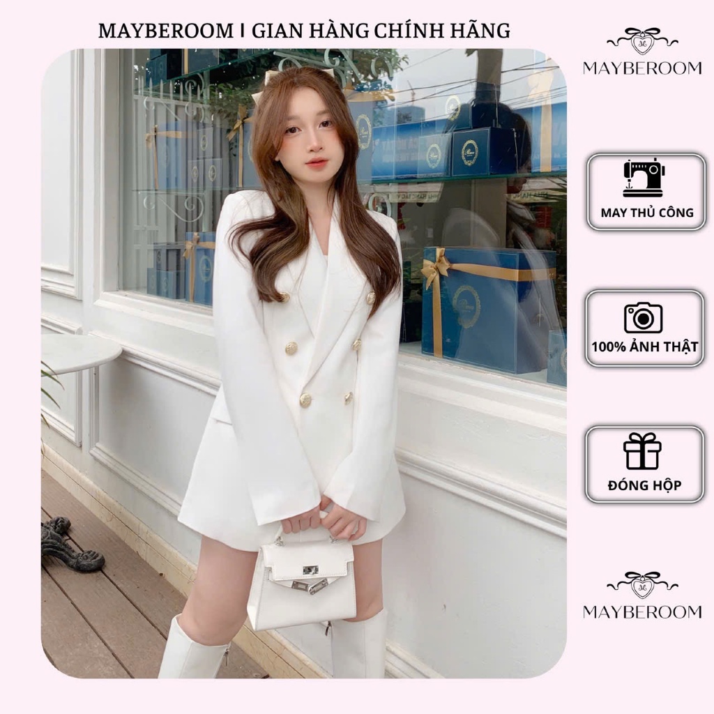 MAYBEROOM® Áo BLAZER NỮ, ÁO VEST DÀI TAY ÔM CHIẾT EO tiểu thư Hàn Quốc CIARA BLAZER