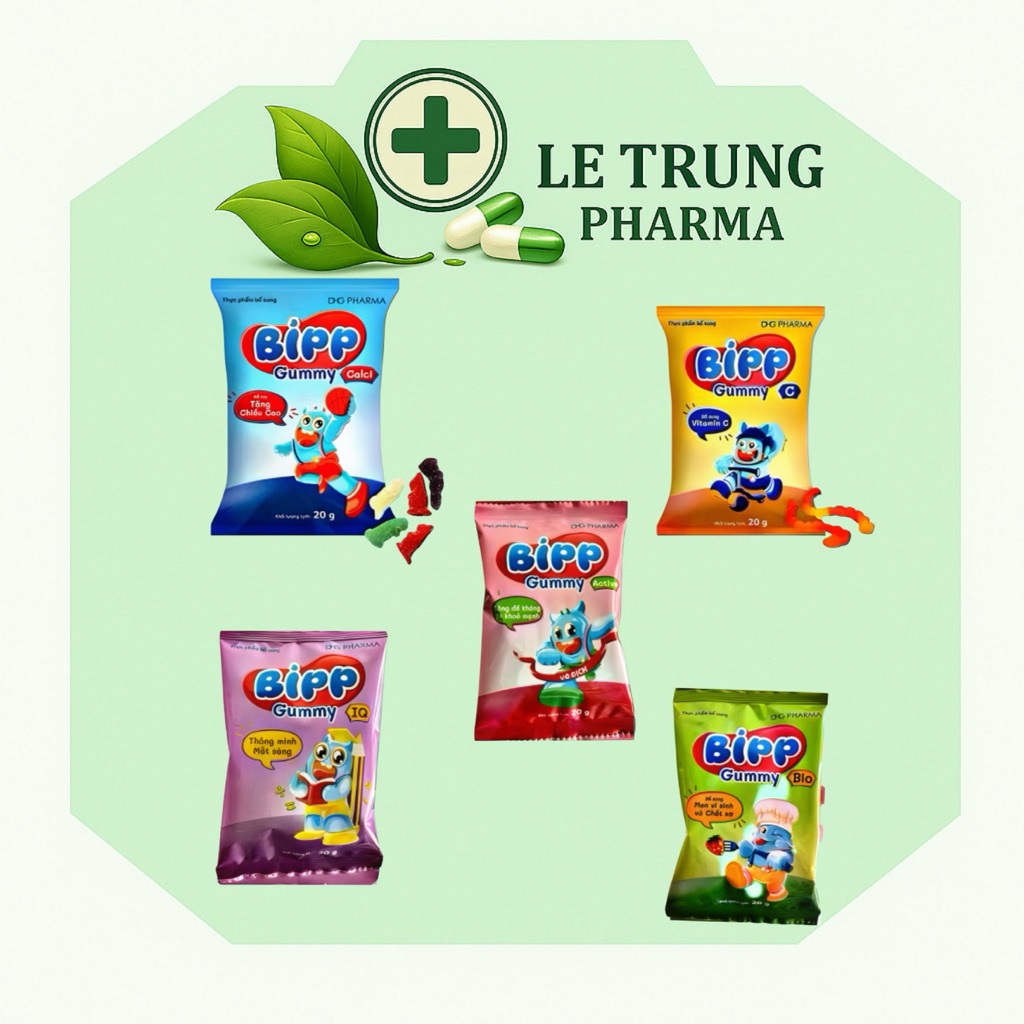 [ CHÍNH HÃNG ] Kẹo dẻo Bipp gummy bổ sung calci và đề kháng cho bé gói 20g