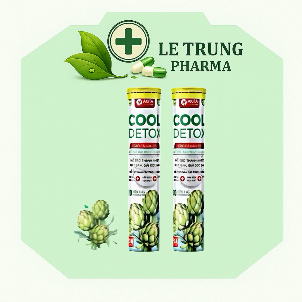 [ CHÍNH HÃNG ] Viên sủi Cool Detox cao actiso tuýp 20 viên x 4g