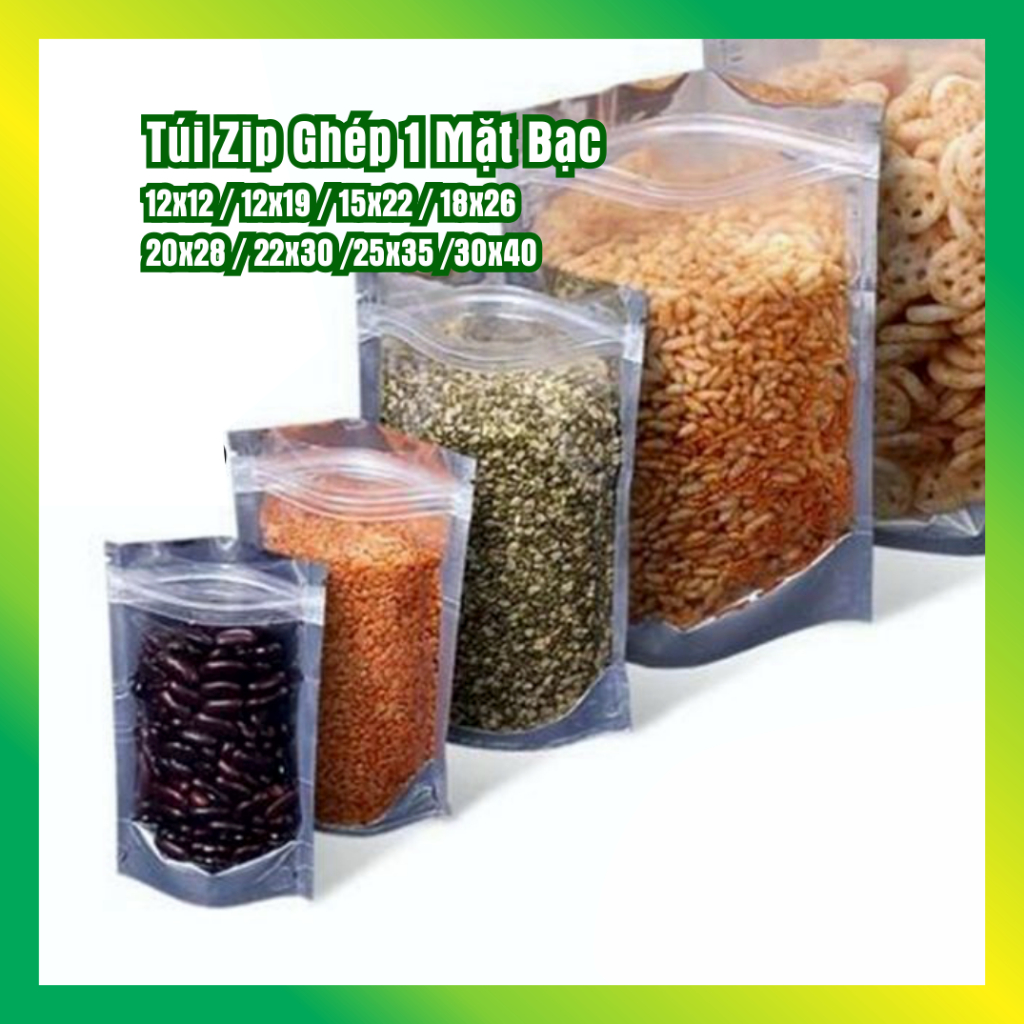 [ 500g -1KG ] Túi zip bạc đáy đứng một mặt bạc - VUI VUI STORE