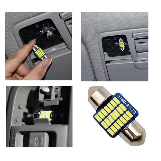 Đèn LED 31mm Festoon Dome Nội Thất Trần Xe Toyota Fortuner Hilux Innova 12V