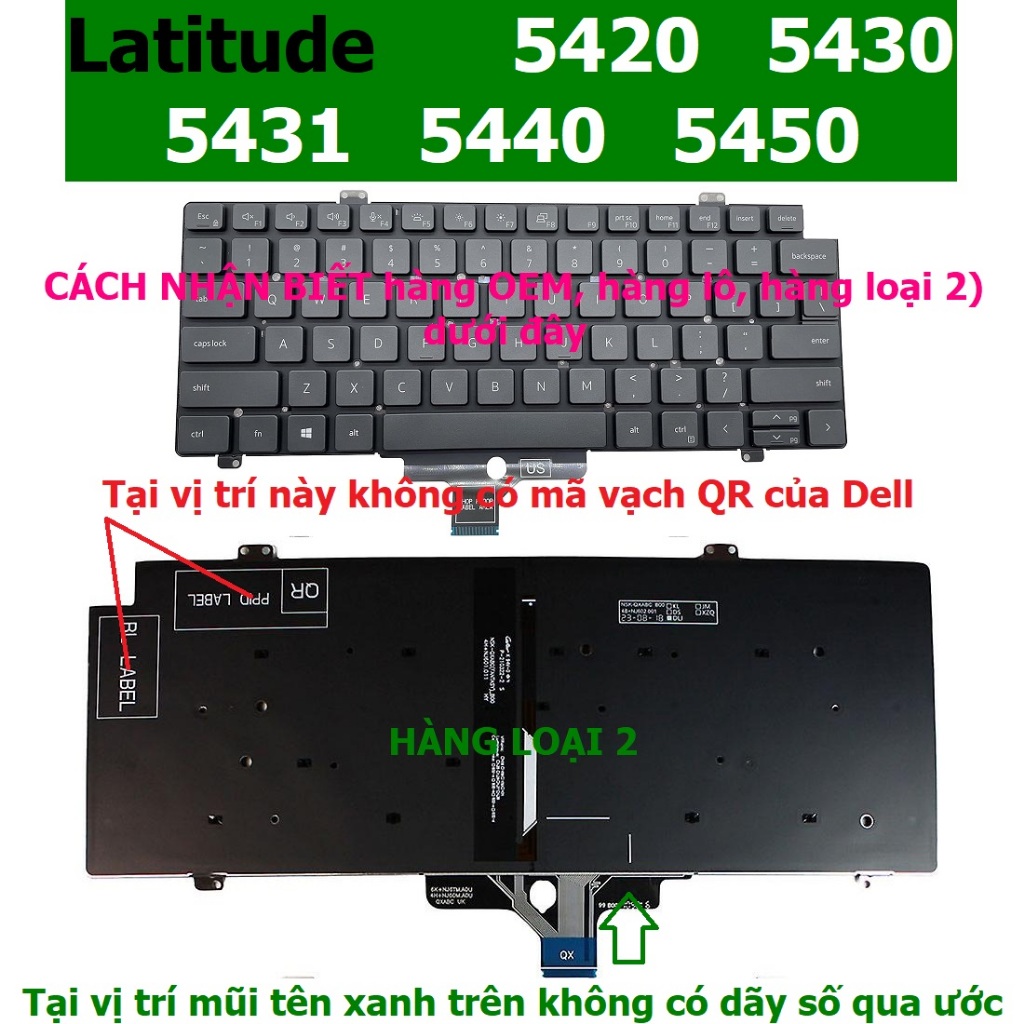 Bàn phím laptop Dell Latitude 5420  Latitude 5430  Latitude 5431  Dell Latitude 5440  Latitude 5450 