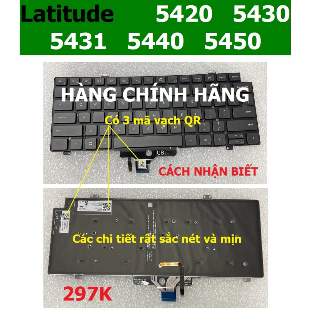 Keyboard laptop Dell Latitude 5420  Latitude 5430  Latitude 5431  Dell Latitude 5440  Latitude 5450 