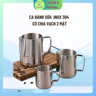  Ca đánh sữa latte art inox 304 có chia vạch 2 mặt dung tích chuẩn không làm tròn 