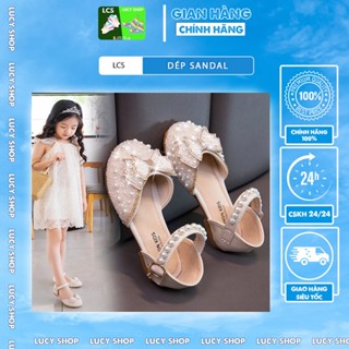 Giày Bé Gái L102 Thoáng Khí GiaydeptreemLucy, Giày Búp Bê Nữ Cao Cấp Đính Nơ Ngọc Trai Lấp Lánh