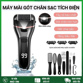  Máy chà gót chân tẩy tế bào chết 3 đầu mài 2 chế độ cao cấp máy mài gót chân đa năn10 món 