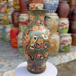 Bình hoa gốm Biên Hòa , chim đậu cành mai, cắm hoa , trang trí sang trọng