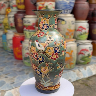 Bình hoa gốm Biên Hòa , chim đậu cành mai, cắm hoa , trang trí sang trọng