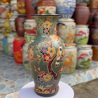 Bình hoa gốm Biên Hòa , chim đậu cành mai, cắm hoa , trang trí sang trọng