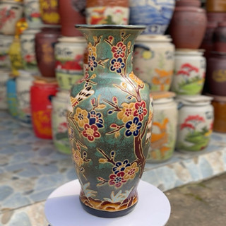 Bình hoa gốm Biên Hòa , chim đậu cành mai, cắm hoa , trang trí sang trọng