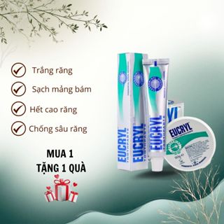 Trắng răng EUCRYL combo kem đánh trắng răng và bột trắng răng tẩy mảng bám cao răng thơm miệng hết hôi miệng