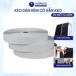 (1 cuộn 25m) Cuộn băng gai dán rèm có keo phía sau, băng Velcro dán xé rộng 2cm windowblinds