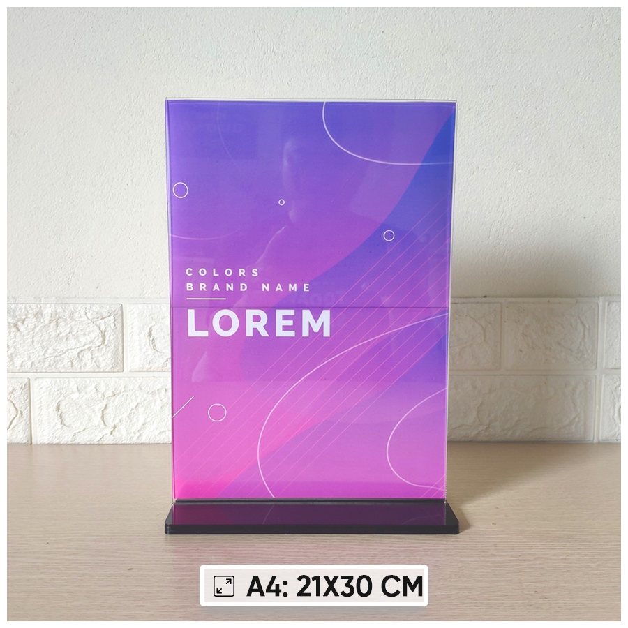 MENU Để Bàn, Menu Mica để Bàn Kích Thước A4