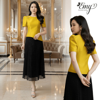 [LƯU Ý SẢN PHẨM CHỈ ÁO] Áo Công Sở Thiết Kế EMY Thời Trang Cao Cấp A2211 Vải Tafta Sang Chảnh Đi Tiệc Đi Làm