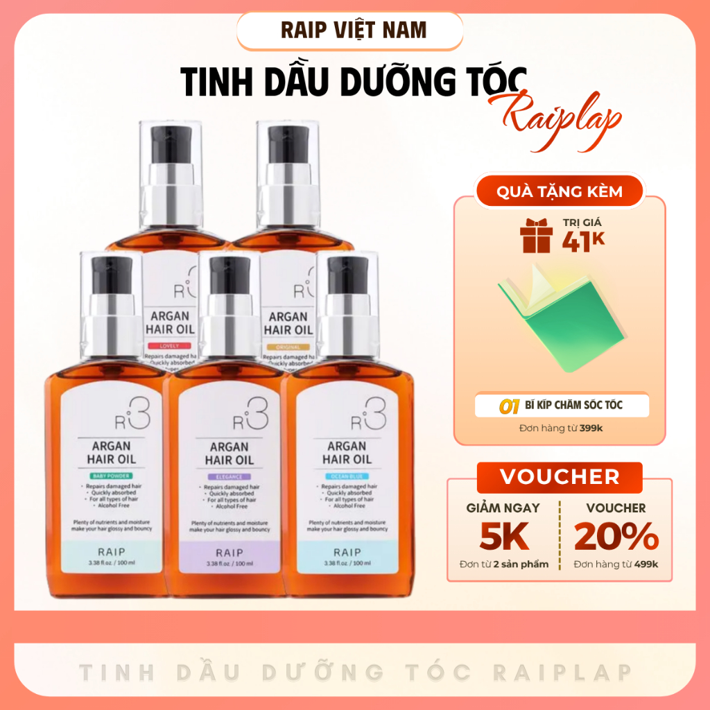 Tinh dầu dưỡng tóc RAIPLAP R3 Argan Hàn Quốc dưỡng mềm mượt tức thì chăm sóc tóc sâu từ lớp biểu bì | BigBuy360 - bigbuy360.vn