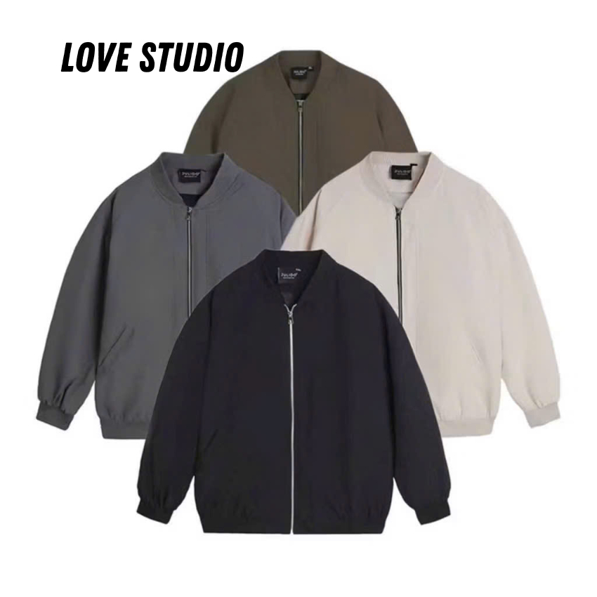 Áo khoác bomber nam nữ trơn phong cách basic dù 2 lớp gió chống nước cản gió [AB00]