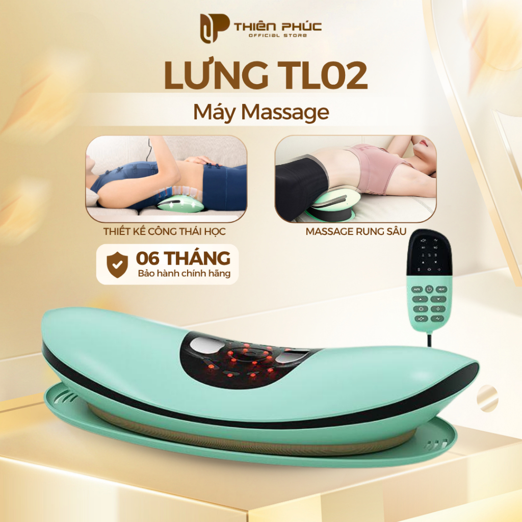 Máy massage lưng TL02 tích hợp rung xung điện chườm ấm, máy massage lưng và cột sống hỗ trợ giảm đau