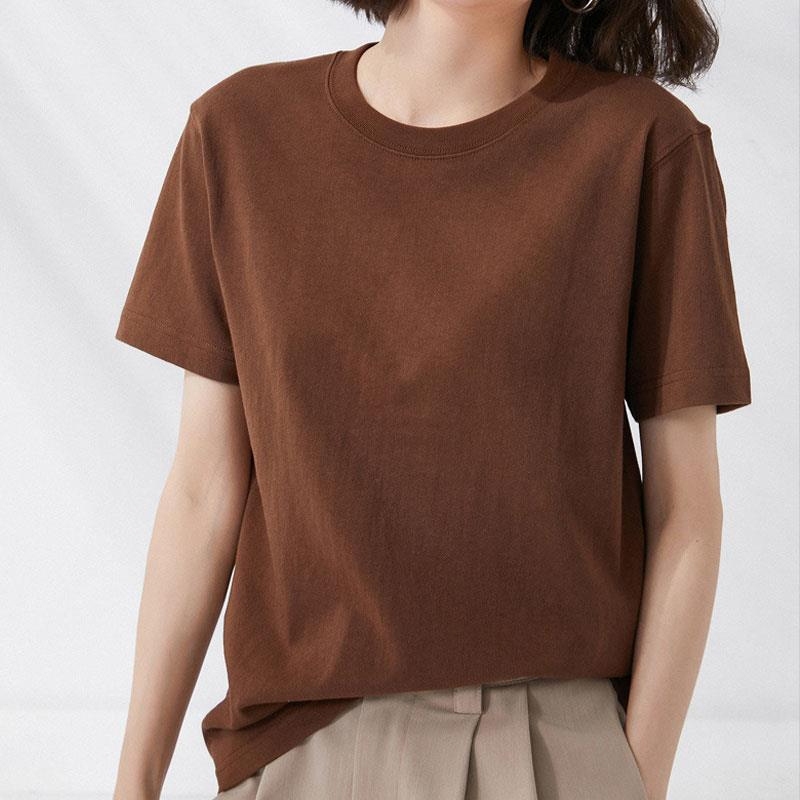 Áo thun trơn nâu DT31 vải cotton cao cấp form rộng unisex - DT STORE