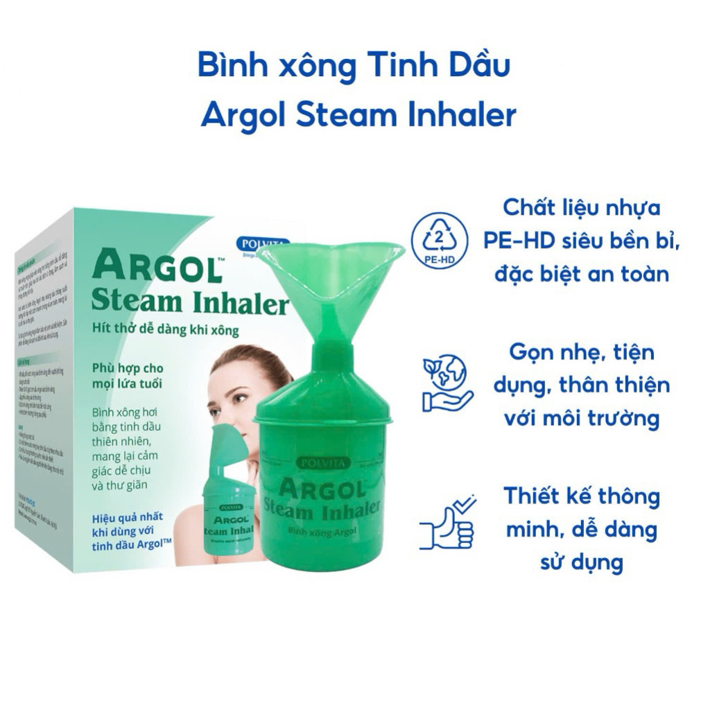 Bình Xông Tinh Dầu Argol làm sạch và thông đường hô hấp