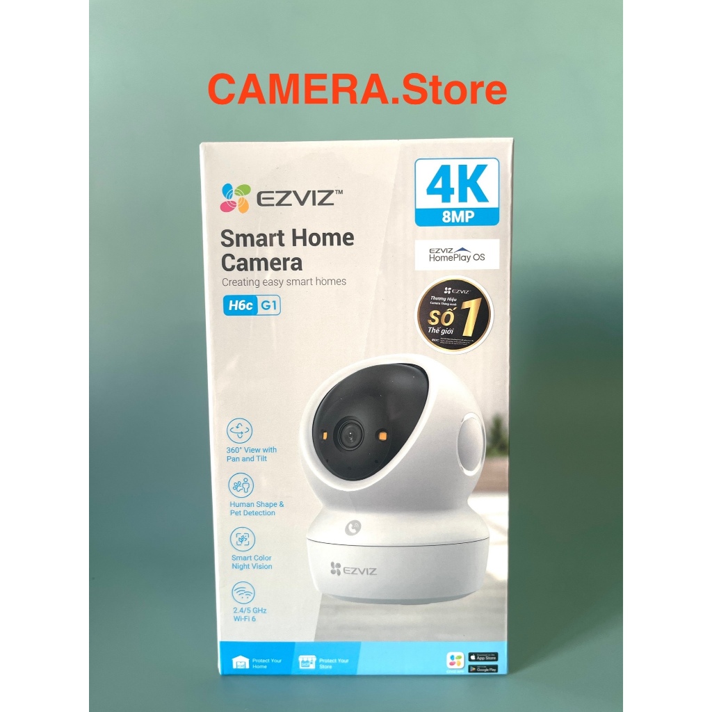 Camera Ezviz Xoay 360 Trong Nhà H6C G1 4K