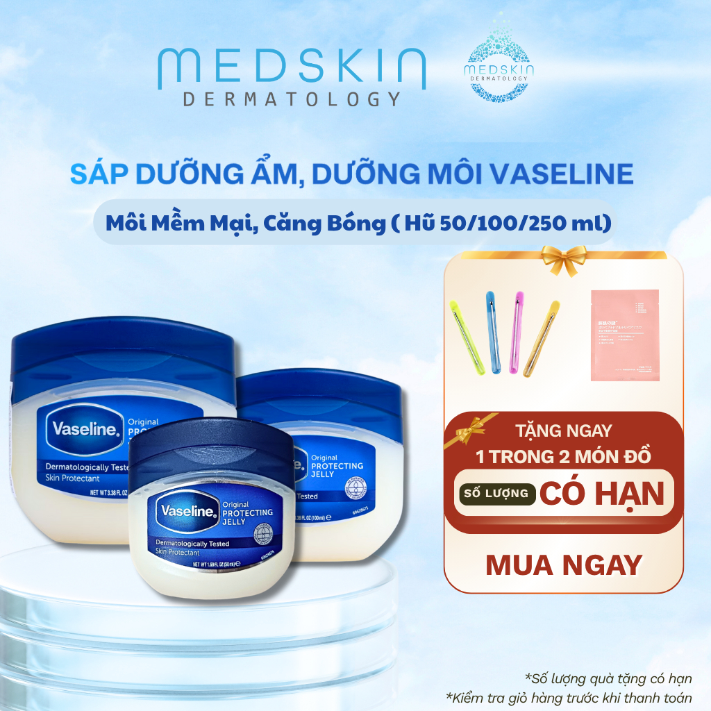 Sáp Dưỡng Ẩm Vaseline - Dưỡng Ẩm Da, Chống Nẻ, Dưỡng Môi An Toàn Original Protecting Jelly (50ml/100