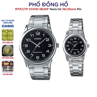 Đồng hồ đôi nam nữ dây kim loại Casio Anh Khuê MTP/LTP V001D-1BUDF