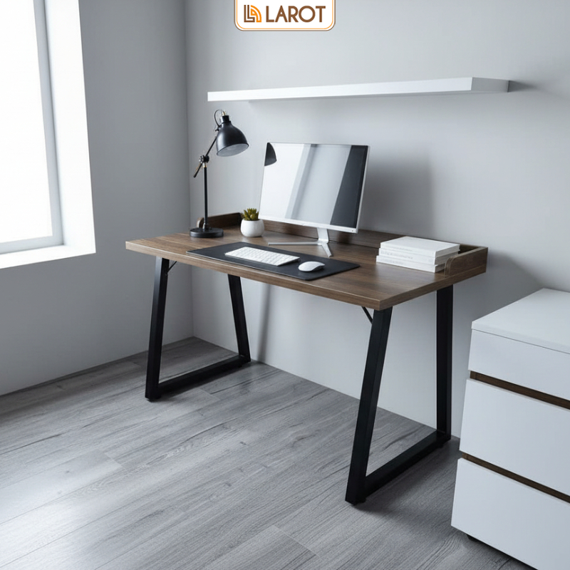 Bàn làm việc decor chân sắt sơn tĩnh điện chống rỉ mặt gỗ MDF nhỏ gọn nhãn hiệu GAPI - GM228