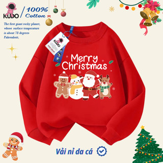  Đồ Noel cho bé gái bé trai KUDO Quần áo dài tay chất nỉ da cá mềm mịn cho bé từ 10kg đến 35kg 