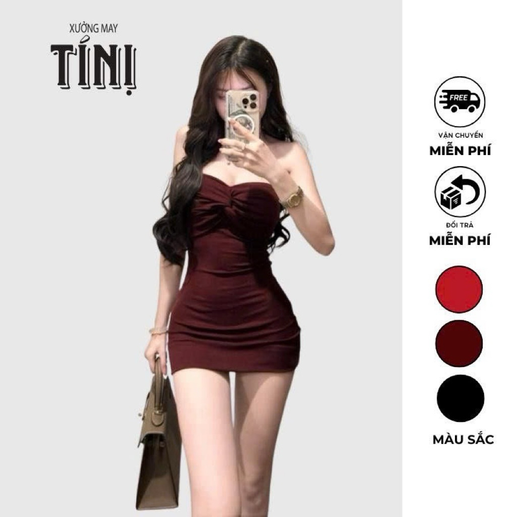 Xuongmaytini - Đầm Body nhún ngực Tí Nị tôn vòng 1 ôm eo thun rip Trung mềm mịn mát_XUONGMAYTINI B9 | BigBuy360 - bigbuy360.vn