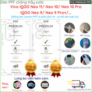  Dán PPF lưng FULL viền dành cho Vivo iQOO Neo 11  Neo 10 Pro+  Neo 9 9S Pro 9 S Pro+ Plus loại trong nhám vân hoạ tiết 