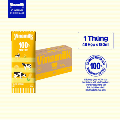 [Sản phẩm mới] Thùng 48 Hộp Sữa tươi tiệt trùng Vinamilk Bắp 180ml