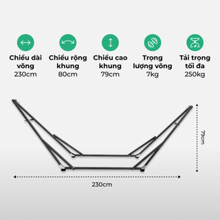 Khung giá võng thép sơn tĩnh điện Lâm Tùng phi 32 bền bỉ chưa bao gồm lưới võng
