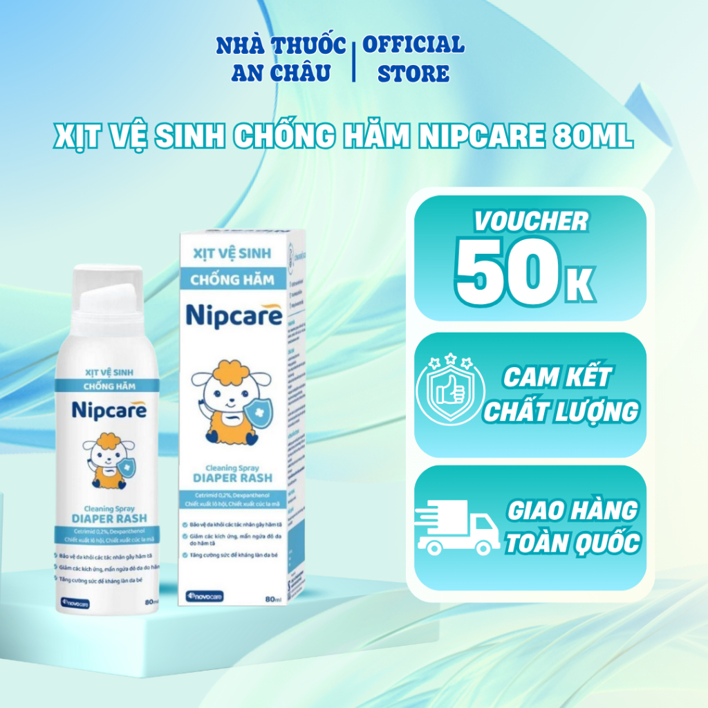 Xịt Vệ Sinh Chống Hăm Nipcare 80ml – Ngăn Hăm, Dịu Nhẹ Cho Da Bé