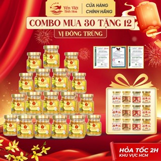   TẶNG 12 HŨ   Combo 30 Hũ Yến Chưng Sẵn 20% 70ml Mix 3 Vị | Tổ Yến Chưng Sẵn Quà Biếu Tặng Sức Khỏe 