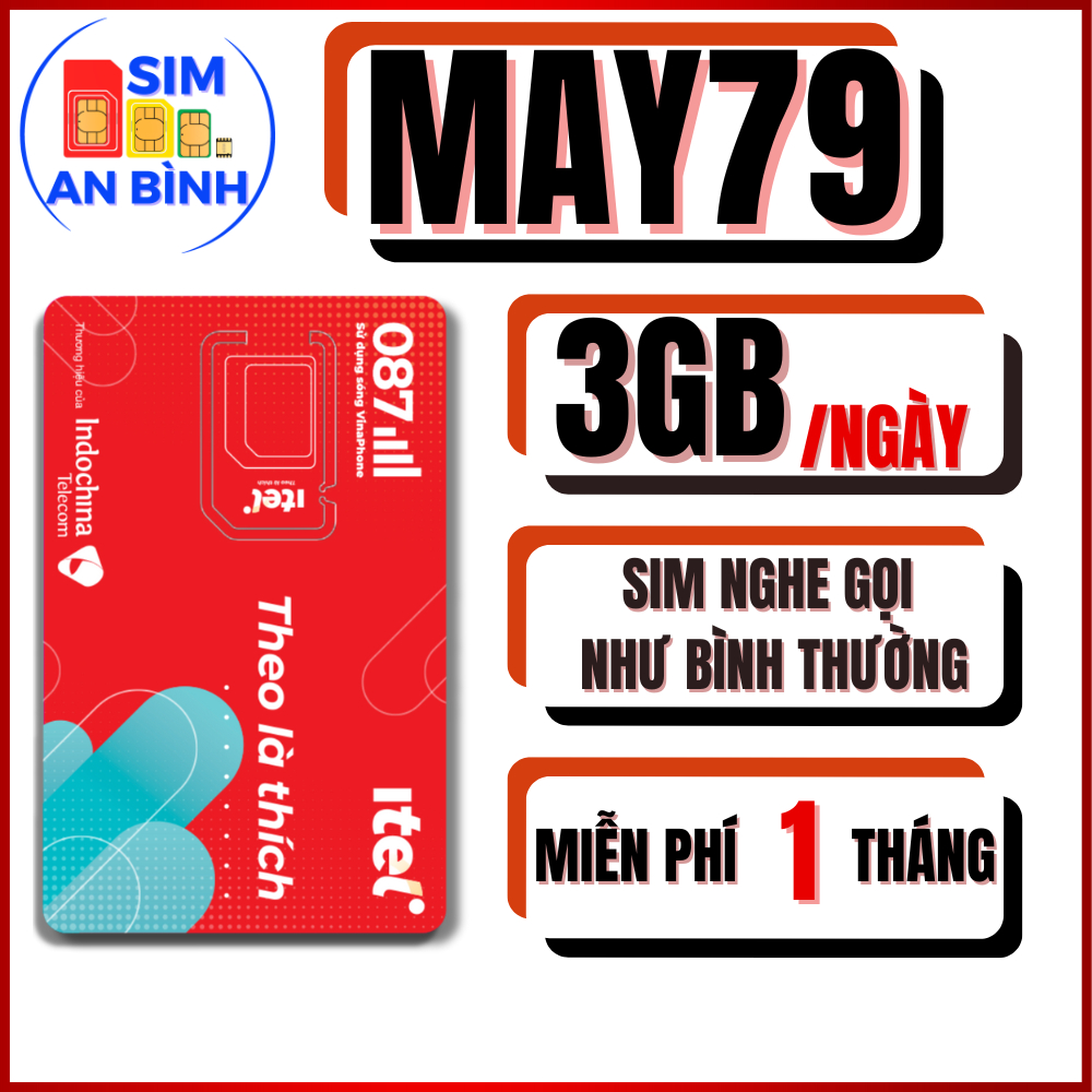 Sim 4G Vinaphone ITEL MAY69 , MAY79 , MAY89 – 90GB - Miễn Phí Tháng Đầu – Sim An Bình - Sim Ngọc Mai
