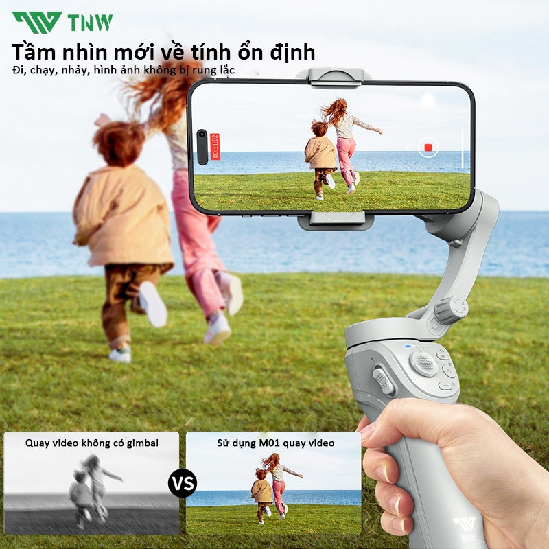 TNW M01 Gimbal chống rung điện thoại 3 trục Tracking Face Quay phim chụp ảnh Có remote tháo rời | BigBuy360 - bigbuy360.vn