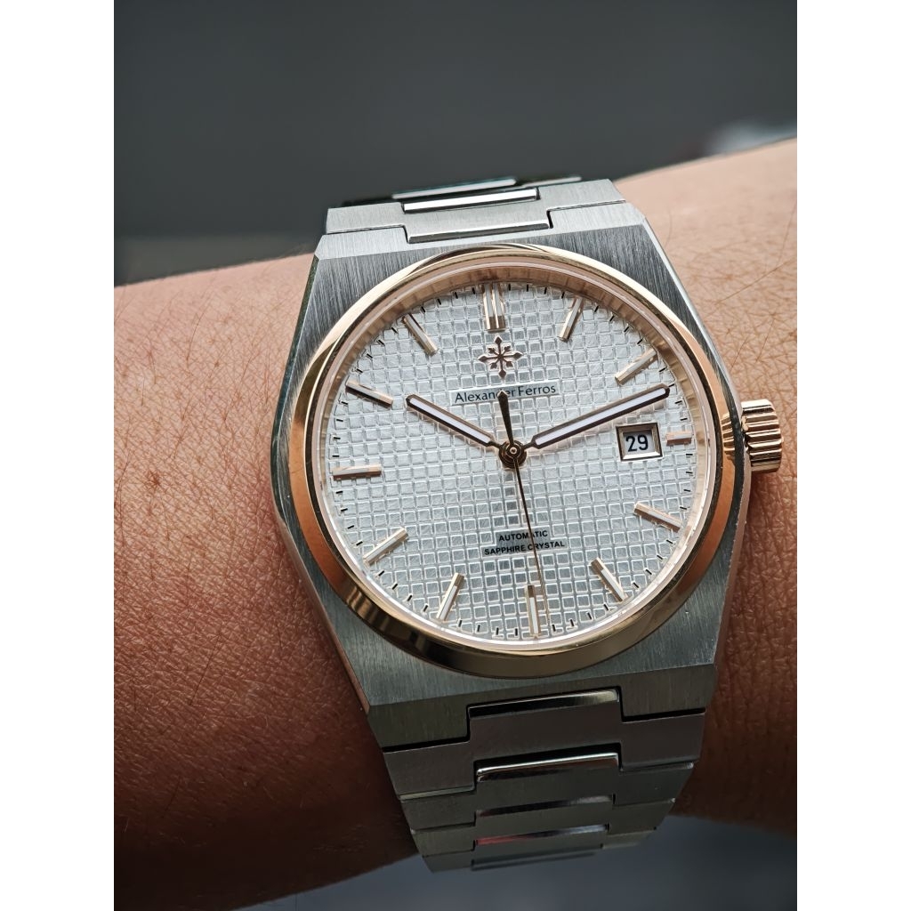 [Chính Hãng 100%] Đồng Hồ Nam Alexander Ferros 5052D/02 (5052) Máy Cơ (Automatic) Kính Sapphiare Siz