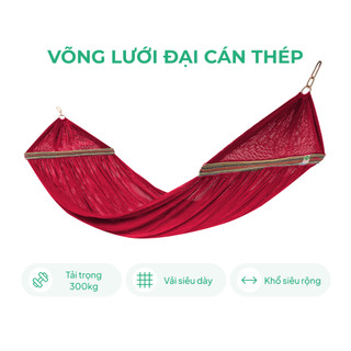   Giảm sốc  Võng lưới cán thép 60cm Lâm Tùng võng nằm cao cấp khổ rộng vải 2 lớp thoáng mát khoen lớn bền bỉ 
