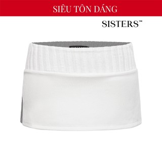 Chân váy ngắn trắng tôn vòng 3 SISTERS kèm quần trong xẻ tà 2 bên gợi lưng thấp phối gân lenRachel | SS-S53-V-T